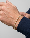 Sterling Silver Two-Tone Diamond-Cut Ice Chain Bracelet