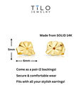14k Gold Fancy Push Backings, Larger and Comfortable Additional Full Pair Replacement