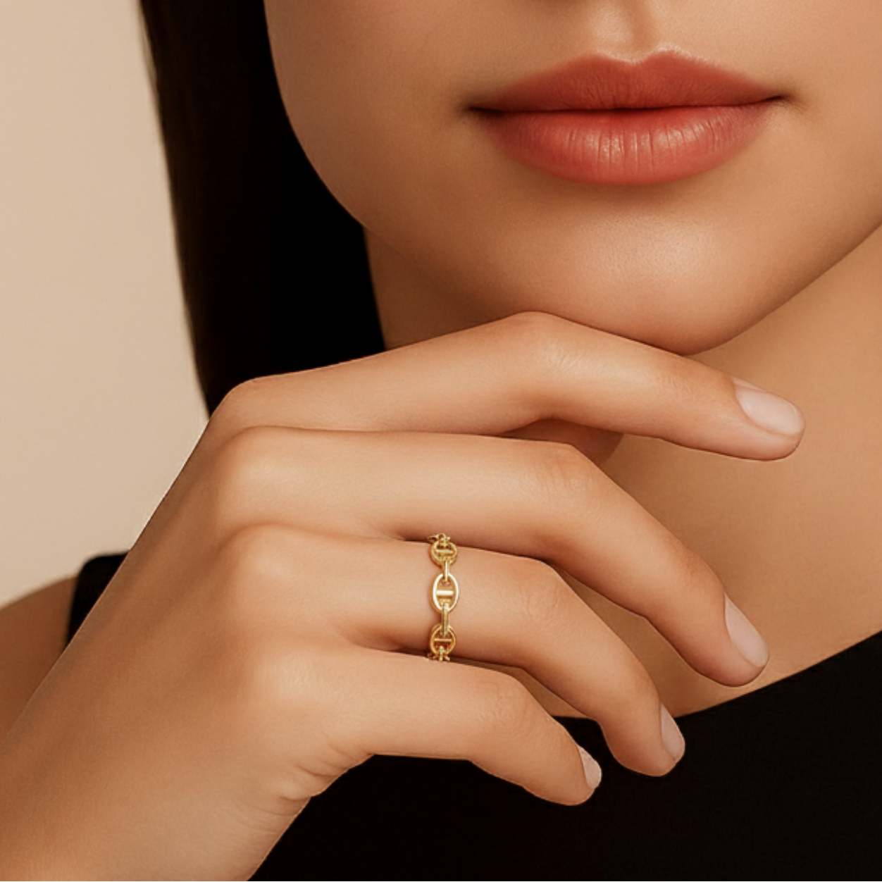 14K Yellow Gold Mariner Chain Link Ring – Tilo Jewelry®
