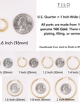 14k Yellow Gold Chunky Hoop Earrings, 3mm Thickness