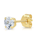 14k Yellow Gold Classic Solitaire Zirconia Stud, Single Earring, Pushback (Unisex)