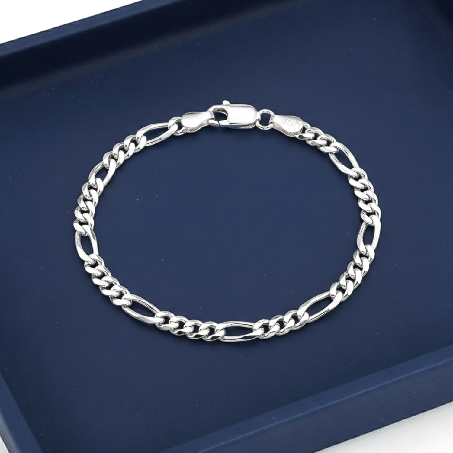 Sterling Silver Italian Figaro Chain Bracelet – Tilo Jewelry®