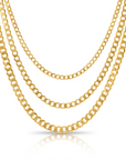 14K Solid Yellow Gold Curb Link Chain Necklace, 18 Inches