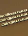 Italian 14k Gold Plated 5mm Cuban Chains with Strong Lobster Lock in Sterling Silver