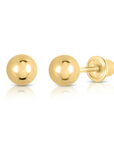 14k Yellow Gold Classic Ball Stud Earrings with Screwbacks (Unisex)