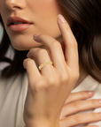 14K Yellow Gold Dainty Heart Link Ring