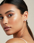 14k White Gold Classic Solitaire Stud Earrings with Pushbacks