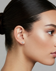 14k Gold Square CZ Stud Earrings