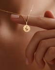 14K Yellow Gold Dove & Cross Pendant, With 18" Necklace