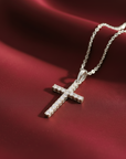 14K White Gold Small Cross Pendant Necklace