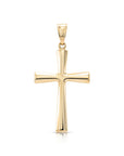 14K Gold Classic Cross Pendant, With 18" Cable Chain Necklace