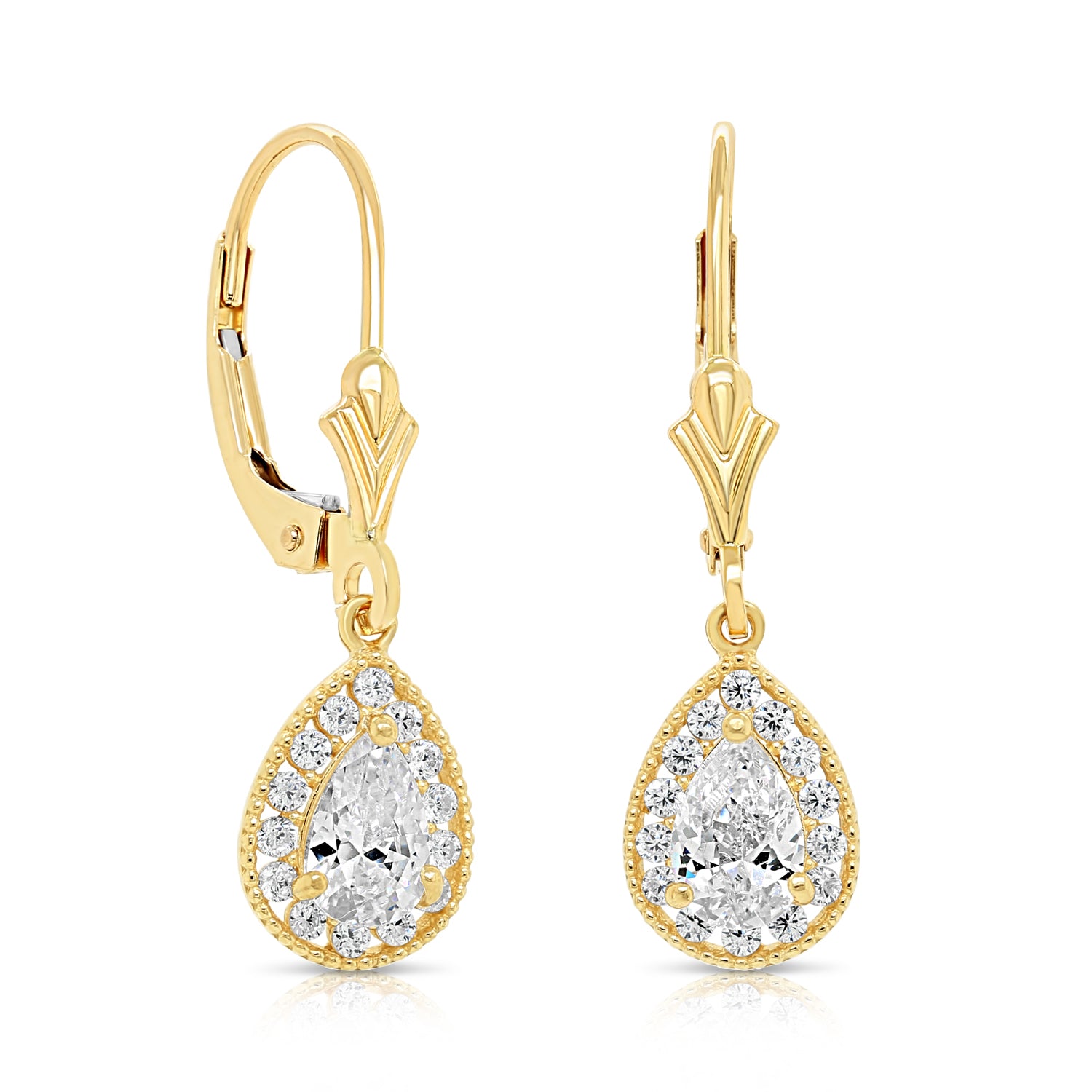 アクセサリー OHOTORO Tear Earrings gold 14 Karat Yellow Tear Drop Stud Earrings