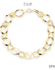 Puff Mariner Heart Link Bracelets in 14k Gold, Fine Ultra Quality Chains, 7.5 inch Real Gold Bracelets