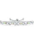 Sterling Silver Fire Opal Bracelet, Infinity Design, Adjustable Opal Bracelet, 6-9 Inch