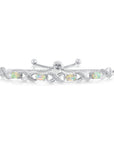 Sterling Silver Fire Opal Bracelet, Infinity Design, Adjustable Opal Bracelet, 6-9 Inch