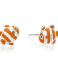 925 Sterling Silver Nemo Clownfish Enamel Studs, Pushback
