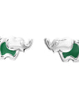 925 Sterling Silver Elephant Enamel Studs, Pushback