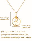 14K Yellow Gold Little Boy Pendant, With 18" Necklace