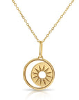 14K Yellow Gold Star & Moon Crescent Pendant, With 18" Necklace