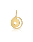 14K Yellow Gold Star & Moon Crescent Pendant, With 18" Necklace