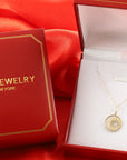 14K Yellow Gold Star & Moon Crescent Pendant, With 18" Necklace