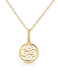 14K Yellow Gold Four-Leaf Clover Pendant, With 18" Necklace
