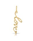 14K Yellow Gold Love Pendant, With 18" Necklace