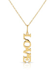 14K Yellow Gold Love Pendant, With 18" Necklace