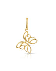 14K Yellow Gold Butterfly Pendant, With 18" Necklace
