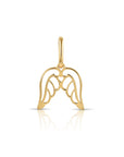 14K Yellow Gold Angel Wings Pendant, With 18" Necklace