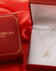 14K Yellow Gold Angel Wings Pendant, With 18" Necklace