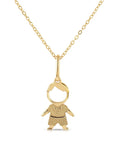 14K Yellow Gold Little Boy Pendant, With 18" Necklace