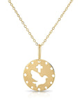 14K Yellow Gold Dove & Cross Pendant, With 18" Necklace