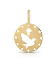 14K Yellow Gold Dove & Cross Pendant, With 18" Necklace