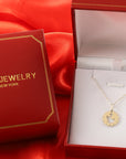 14K Yellow Gold Dove & Cross Pendant, With 18" Necklace