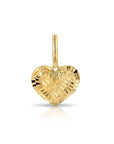 14K Yellow Gold Diamond-Cut Heart Pendant Necklace