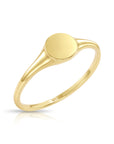 Solid 14k Gold Round Signet Ring