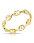 14K Solid Yellow Gold Mariner Chain Link Ring