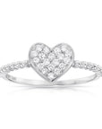 14K Gold Lab Diamond Heart Ring, 0.17ctw