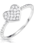14K Gold Lab Diamond Heart Ring, 0.17ctw