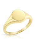 14K Yellow Gold Large Round Signet Ring