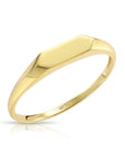 14K Yellow Gold Skinny Signet Bar Ring