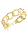 Solid 14k Gold Cuban Chain Ring, Chunky Chain Link Design