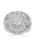 CZ Mens Ring, Iced Out in Sterling Silver
