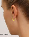 14K Gold Fancy Diamond-Cut Hoop Earrings, Available in Yellow or White Gold