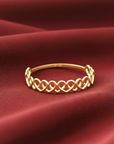 14K Yellow Gold Dainty Heart Link Ring