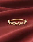 14K Yellow Gold Stackable Cuban Link Ring