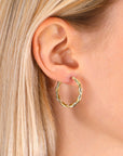 14k Yellow Gold Twisted Hoop Earrings