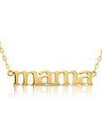 14K Solid Yellow Gold Mama Necklace, 16 Inch - 18 Inch Adjustable Cable Chain