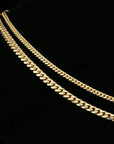 14k Solid Gold Miami Cuban Chain, Heavy Solid 14k Gold Chain Necklace, Sizes 2.6mm 4mm